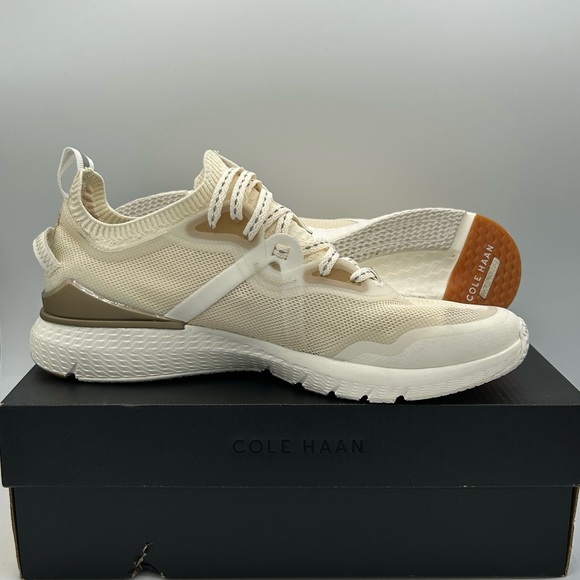 Cole Haan Cream Sneakers with smooth Sole and Textured Design - Picture 2 of 9